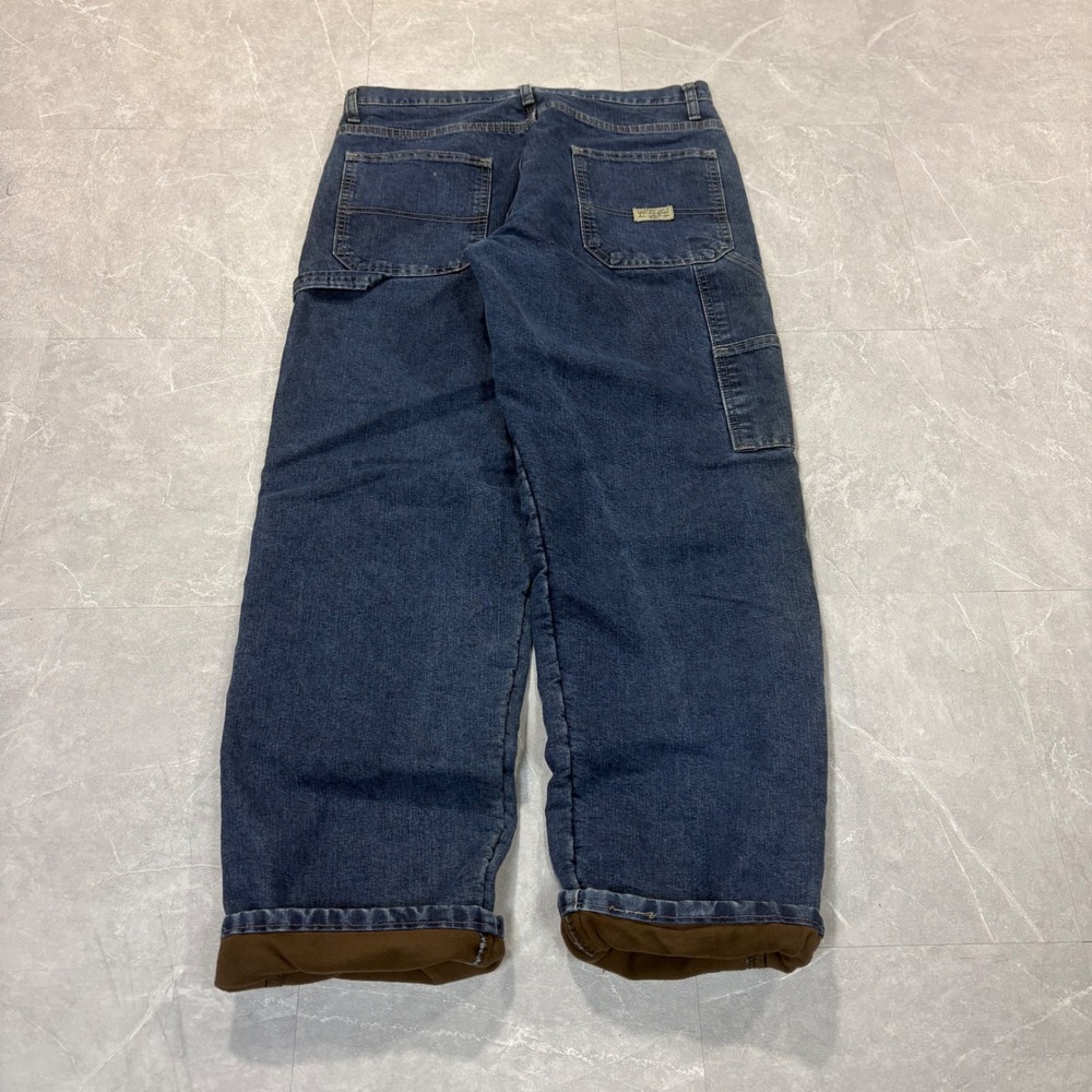 Wrangler Rugged Wear Fleece Lined Carpenter Jeans Mens 32x32 Blue 94GRWSW